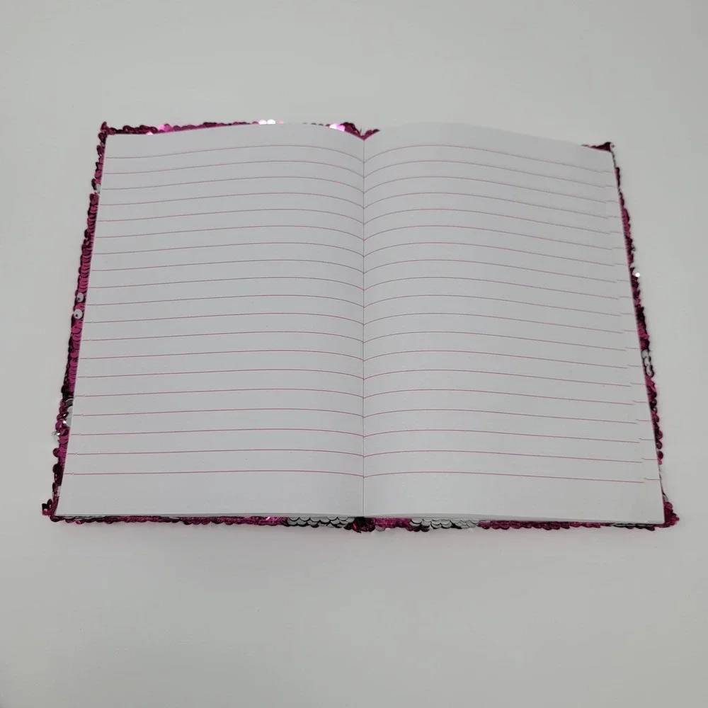 Flip Sequin Color Change‎ Journal Diary Pink Silver Lined Notebook 80 Sheets